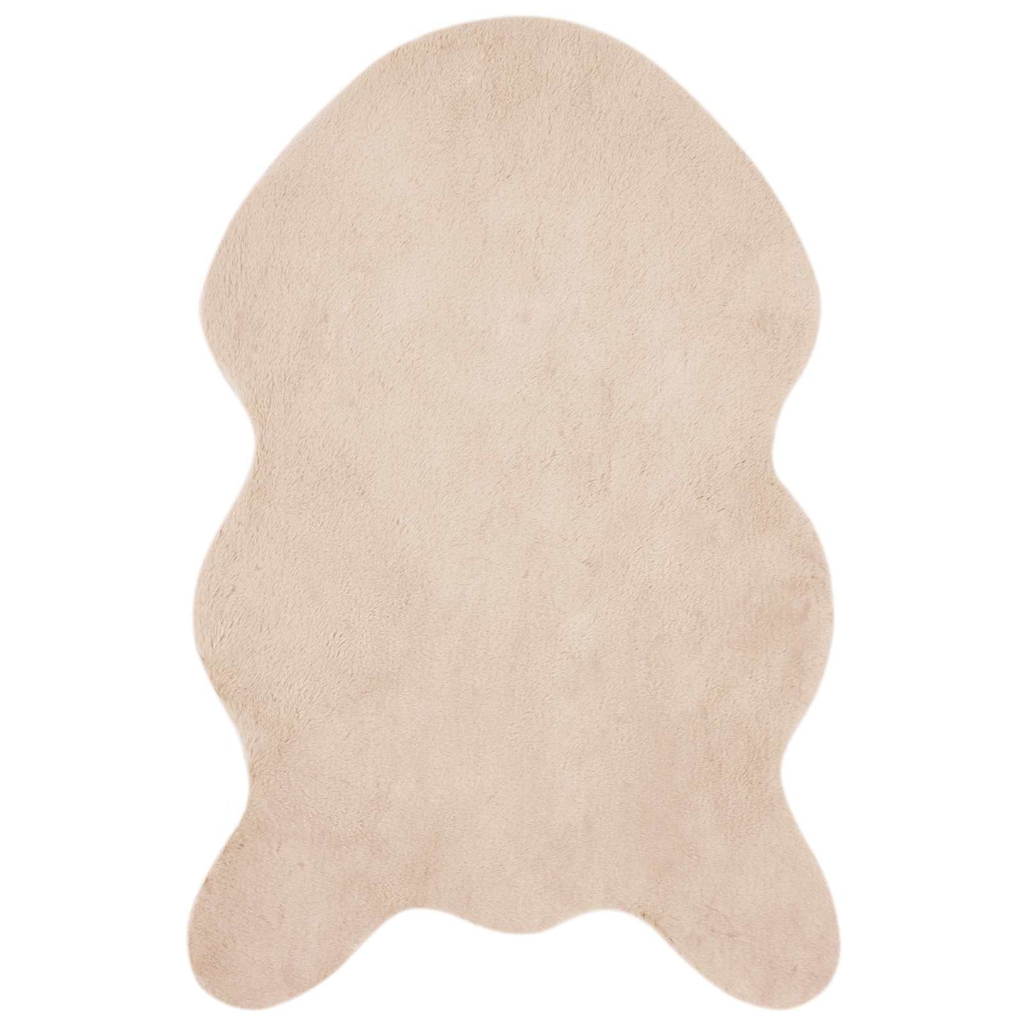 Anti-Slip Faux Rabbit Fur Rug OLITE Taupe 80 x 120 cm Polyester