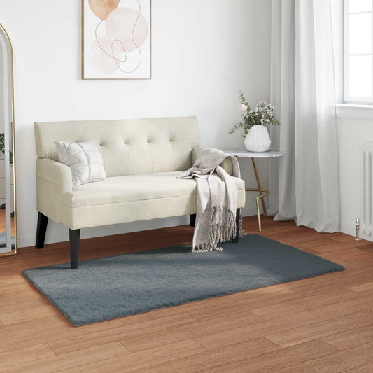 Anti-Slip Faux Rabbit Fur Rug OLITE Anthracite 60 x 110 cm