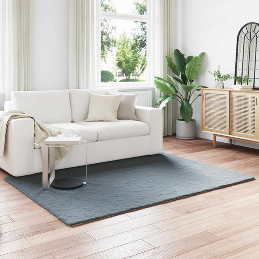 Anti-Slip Faux Rabbit Fur Rug OLITE Anthracite 140 x 200 cm