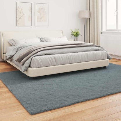 Anti-Slip Faux Rabbit Fur Rug OLITE Anthracite 240 x 340 cm
