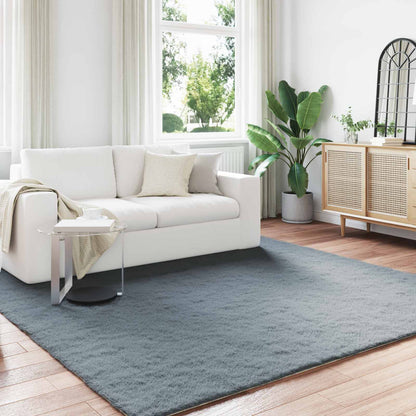 Anti-Slip Faux Rabbit Fur Rug OLITE Anthracite 240 x 240 cm