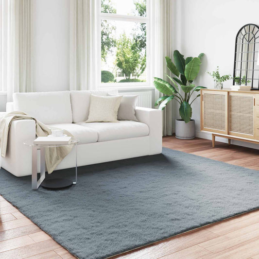 Anti-Slip Faux Rabbit Fur Rug OLITE Anthracite 240 x 240 cm