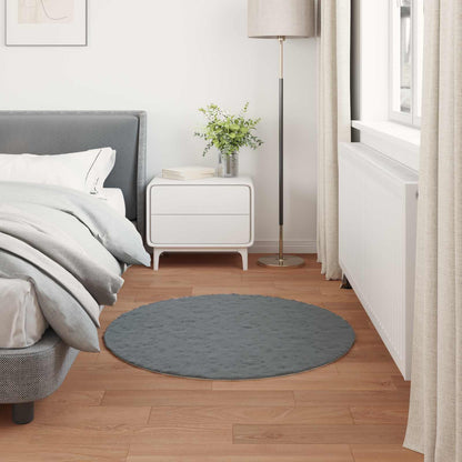 Anti-Slip Faux Rabbit Fur Rug OLITE Anthracite Ø 100 cm