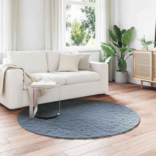 Anti-Slip Faux Rabbit Fur Rug OLITE Anthracite Ø 200 cm