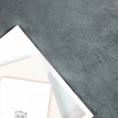 Anti-Slip Faux Rabbit Fur Rug OLITE Anthracite 50 x 80 cm