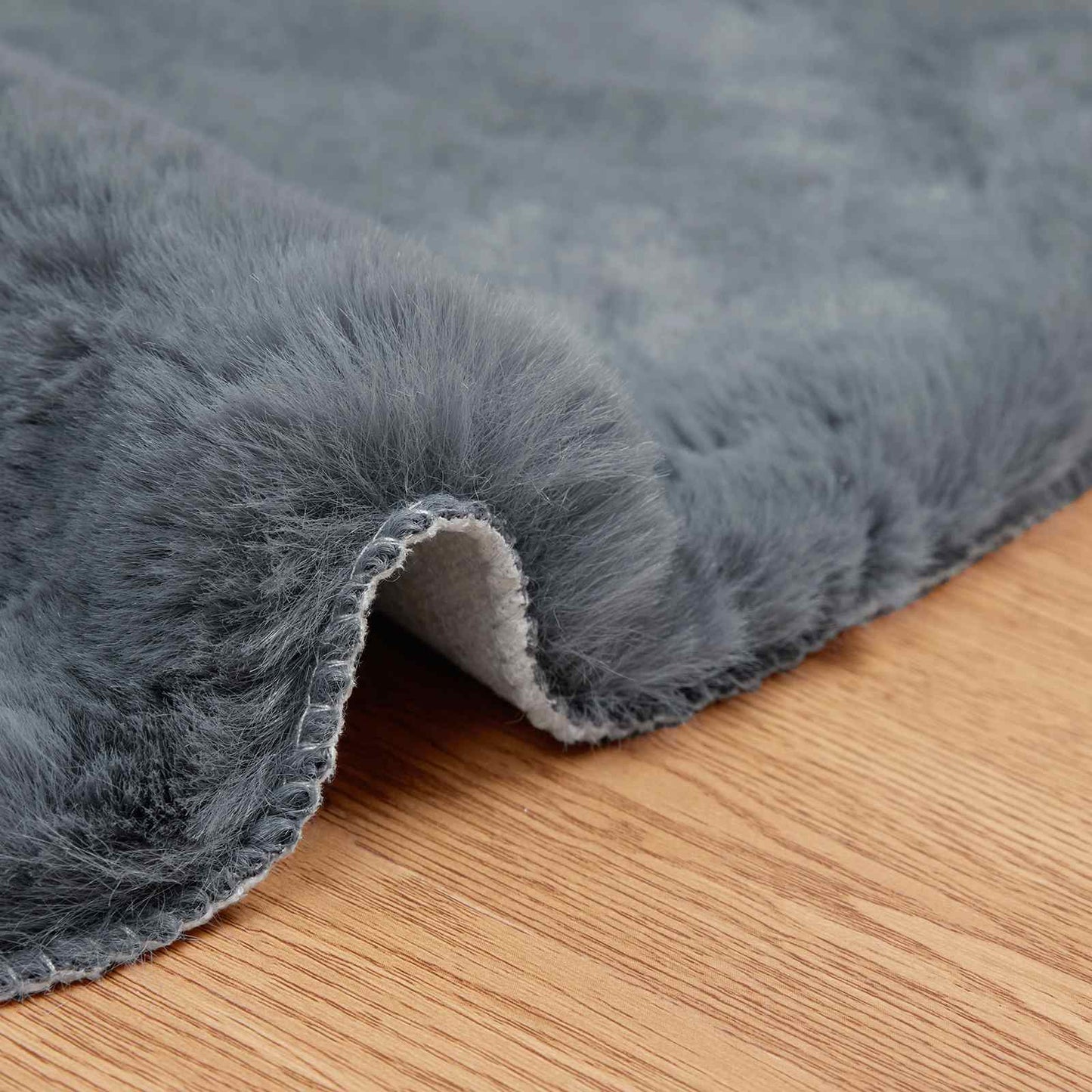 Anti-Slip Faux Rabbit Fur Rug OLITE Anthracite 60 x 90 cm