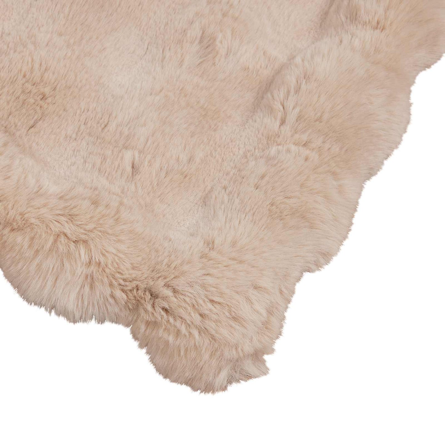 Anti-Slip Faux Rabbit Fur Blanket Olite Beige 240 x 270 cm