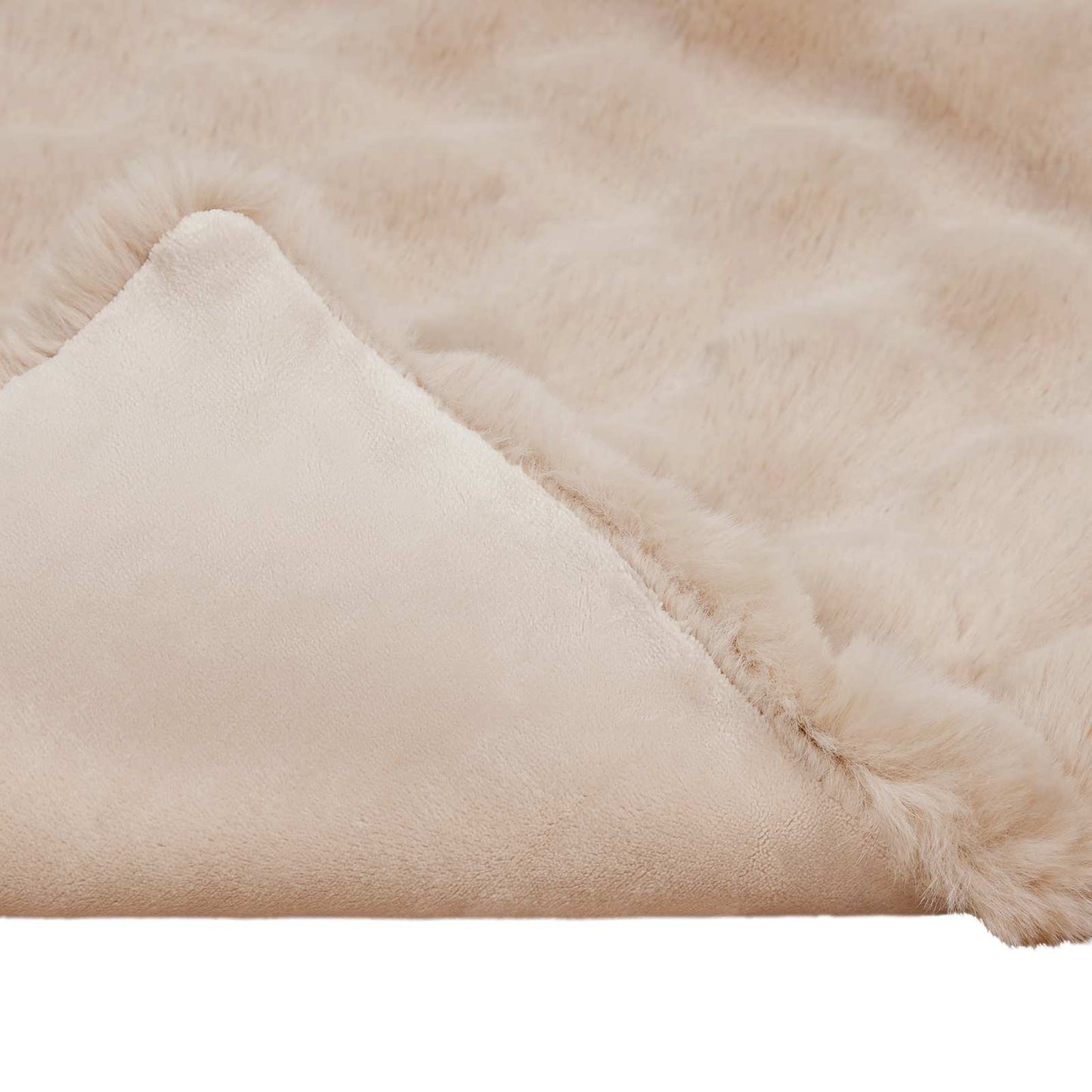 Anti-Slip Faux Rabbit Fur Blanket Olite Beige 240 x 270 cm