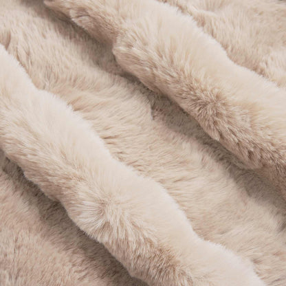Anti-Slip Faux Rabbit Fur Blanket Olite Beige 240 x 270 cm