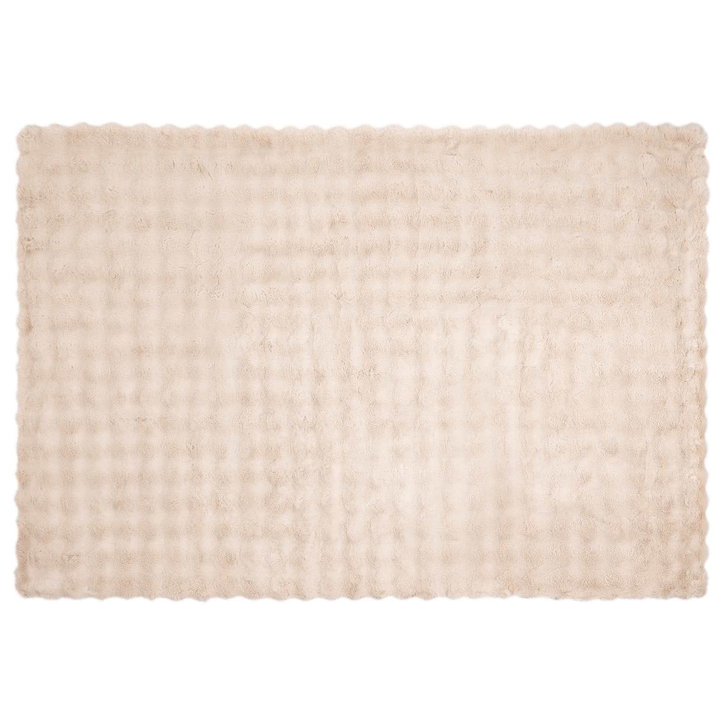 Anti-Slip Faux Rabbit Fur Blanket Olite 4 pcs Beige Polyester