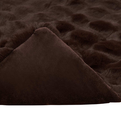 Anti-Slip Faux Rabbit Fur Blanket Olite Camel 130 x 150 cm