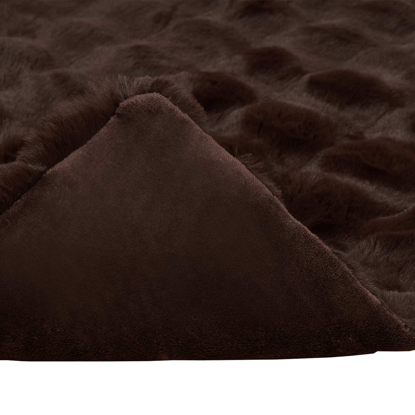 Anti-Slip Faux Rabbit Fur Blanket Olite Camel 150 x 220 cm