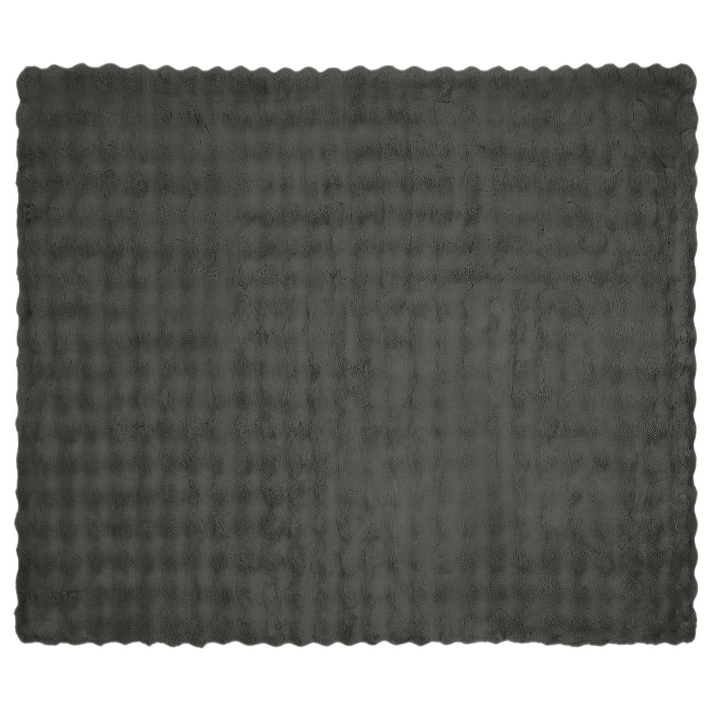 Anti-Slip Faux Rabbit Fur Blanket Olite Dark Grey 240 x 270 cm