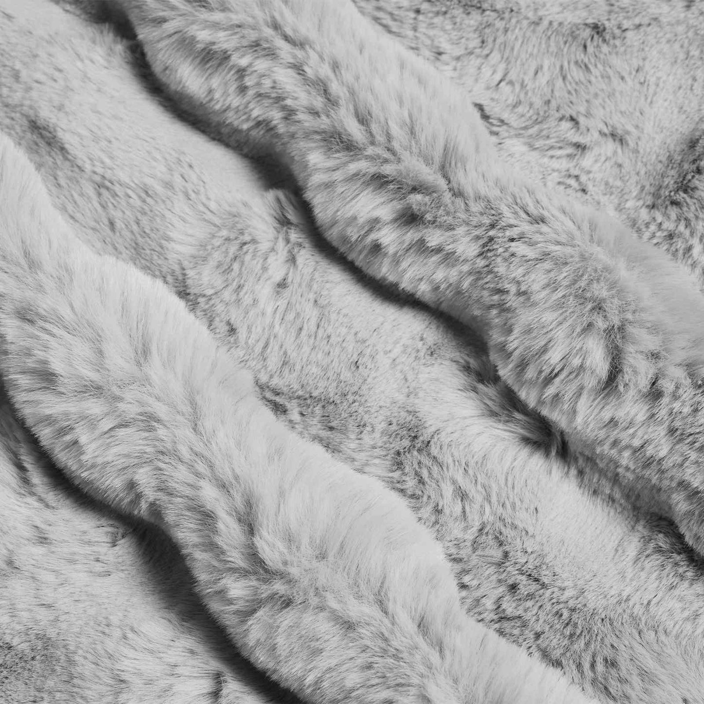 Anti-Slip Faux Rabbit Fur Blanket Olite 4 pcs Grey 130 x 150 cm