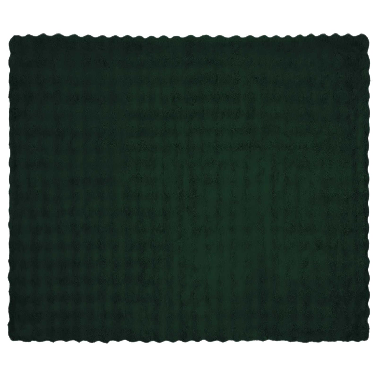 Anti-Slip Faux Rabbit Fur Blanket Olite Dark Green 240 x 270 cm