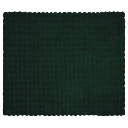 Anti-Slip Faux Rabbit Fur Blanket Olite Dark Green 240 x 270 cm