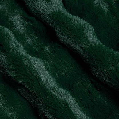 Anti-Slip Faux Rabbit Fur Blanket Olite 4 pcs Dark Green
