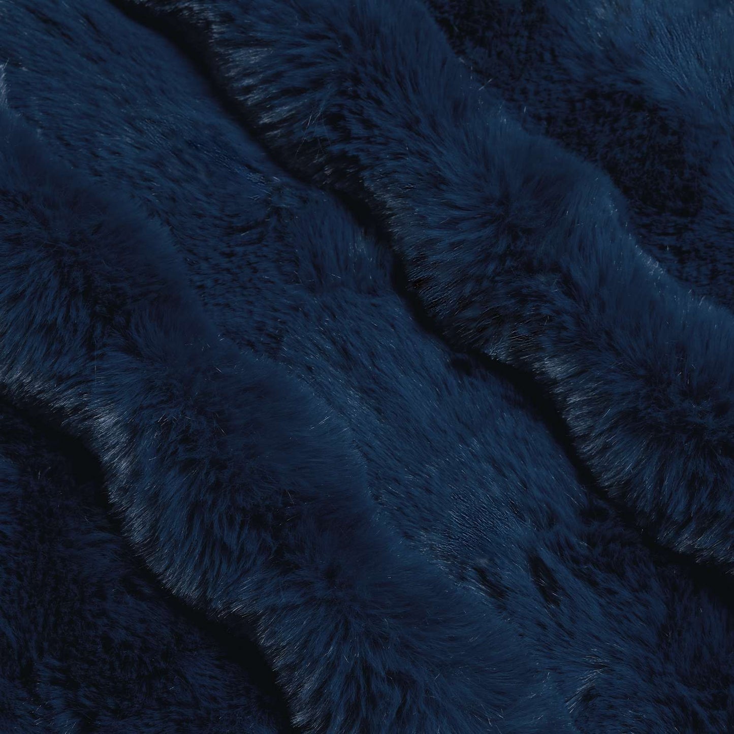 Anti-Slip Faux Rabbit Fur Blanket Olite Marine Blue Polyester