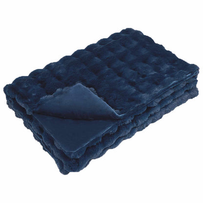 Anti-Slip Faux Rabbit Fur Blanket Olite 4 pcs Marine Blue