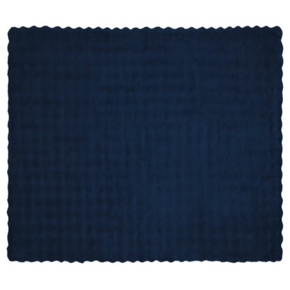 Anti-Slip Faux Rabbit Fur Blanket Olite 4 pcs Marine Blue