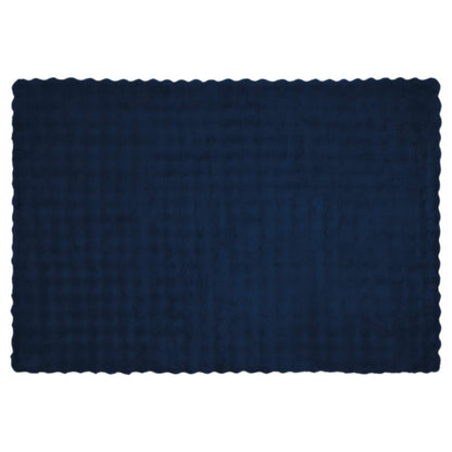 Anti-Slip Faux Rabbit Fur Blanket Olite 4 pcs Marine Blue