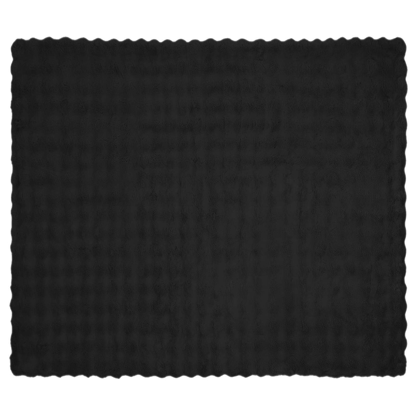 Anti-Slip Faux Rabbit Fur Blanket Olite Black 130 x 150 cm