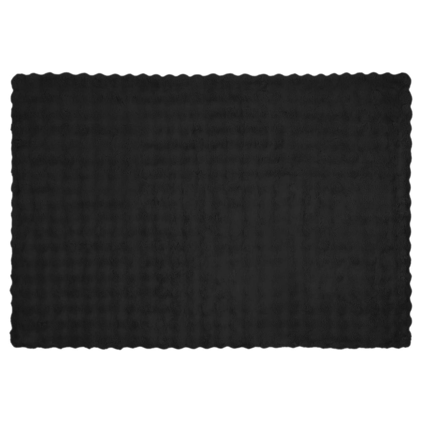 Anti-Slip Faux Rabbit Fur Blanket Olite Black 150 x 220 cm