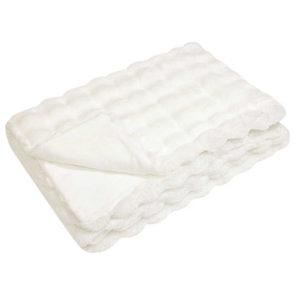 Anti-Slip Faux Rabbit Fur Blanket Olite White 240 x 270 cm