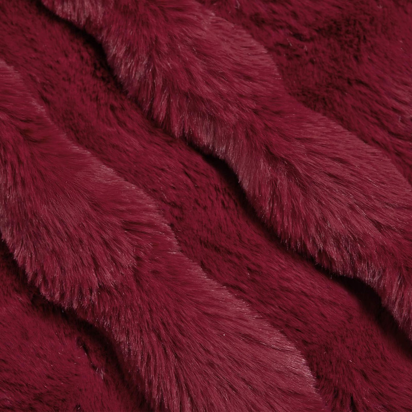 Anti-Slip Faux Rabbit Fur Blanket Olite Bordeaux Red Polyester