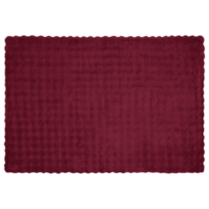Anti-Slip Faux Rabbit Fur Blanket Olite 4 pcs Bordeaux Red