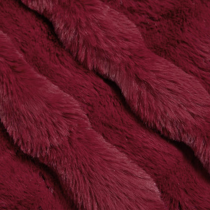Anti-Slip Faux Rabbit Fur Blanket Olite 4 pcs Bordeaux Red