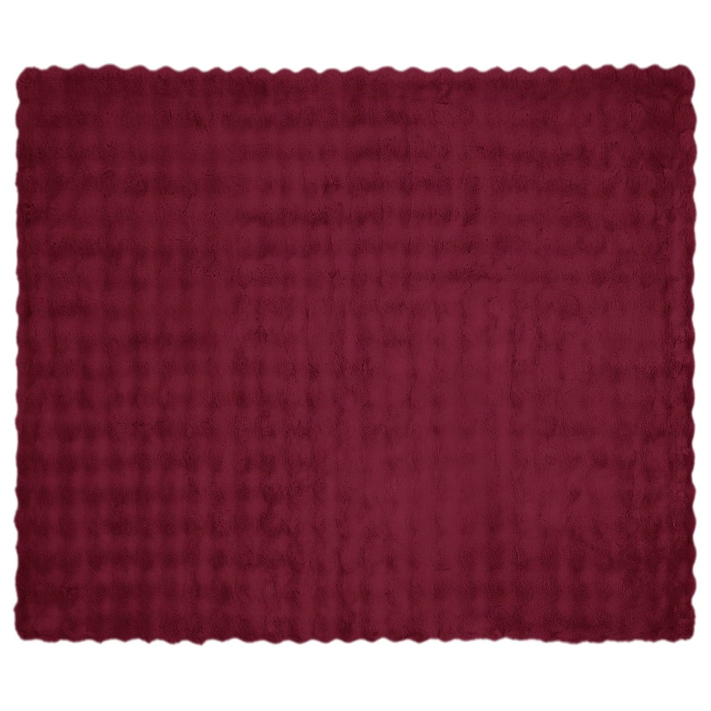 Anti-Slip Faux Rabbit Fur Blanket Olite 4 pcs Bordeaux Red