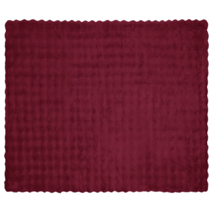 Anti-Slip Faux Rabbit Fur Blanket Olite 4 pcs Bordeaux Red