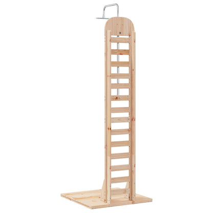 Outdoor Shower 223 cm Solid Pine Wood and Stainless Steel