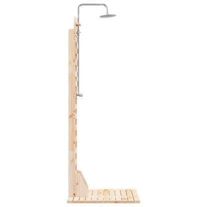 Outdoor Shower 223 cm Solid Pine Wood and Stainless Steel