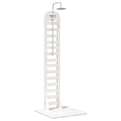 Outdoor Shower 223 cm Solid Pine Wood and Stainless Steel White