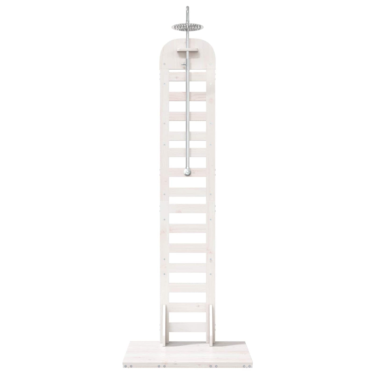 Outdoor Shower 223 cm Solid Pine Wood and Stainless Steel White