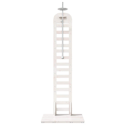 Outdoor Shower 223 cm Solid Pine Wood and Stainless Steel White