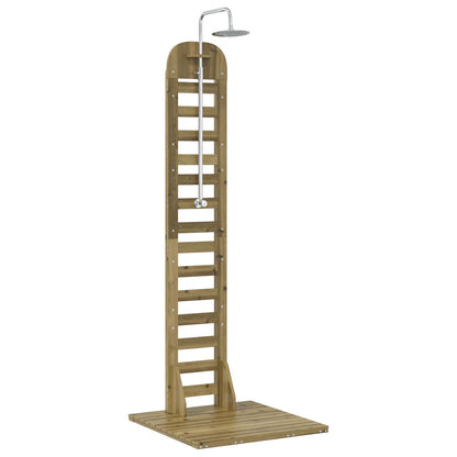 Outdoor Shower 223 cm Impregnated Pine Wood and Stainless Steel