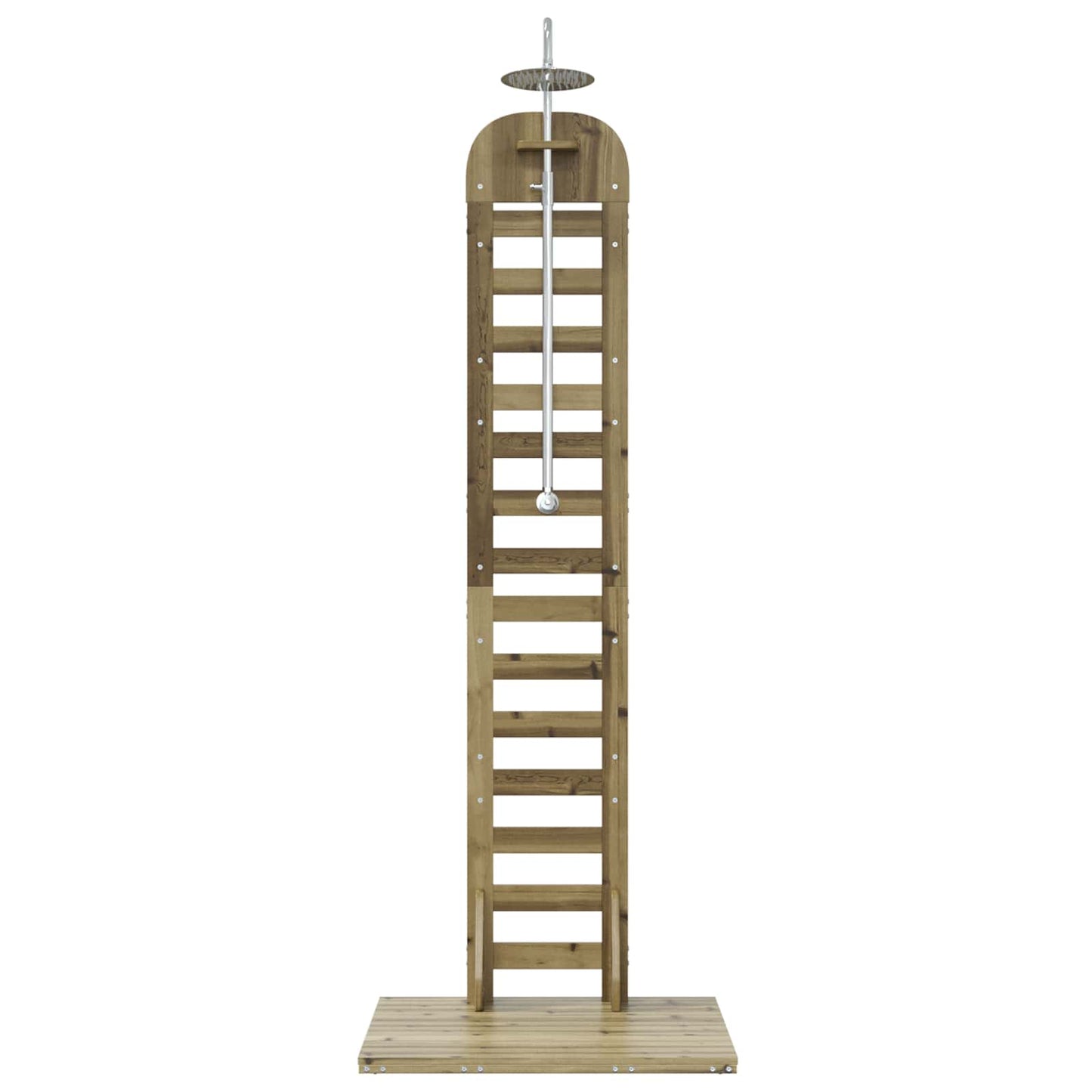 Outdoor Shower 223 cm Impregnated Pine Wood and Stainless Steel