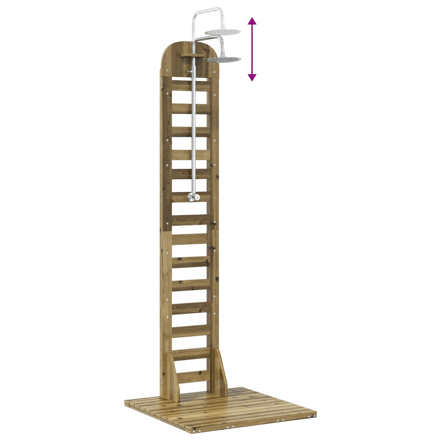Outdoor Shower 223 cm Impregnated Pine Wood and Stainless Steel