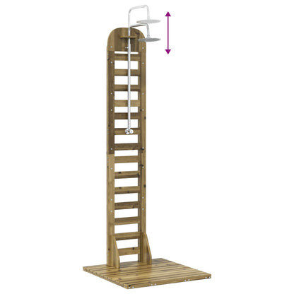 Outdoor Shower 223 cm Impregnated Pine Wood and Stainless Steel