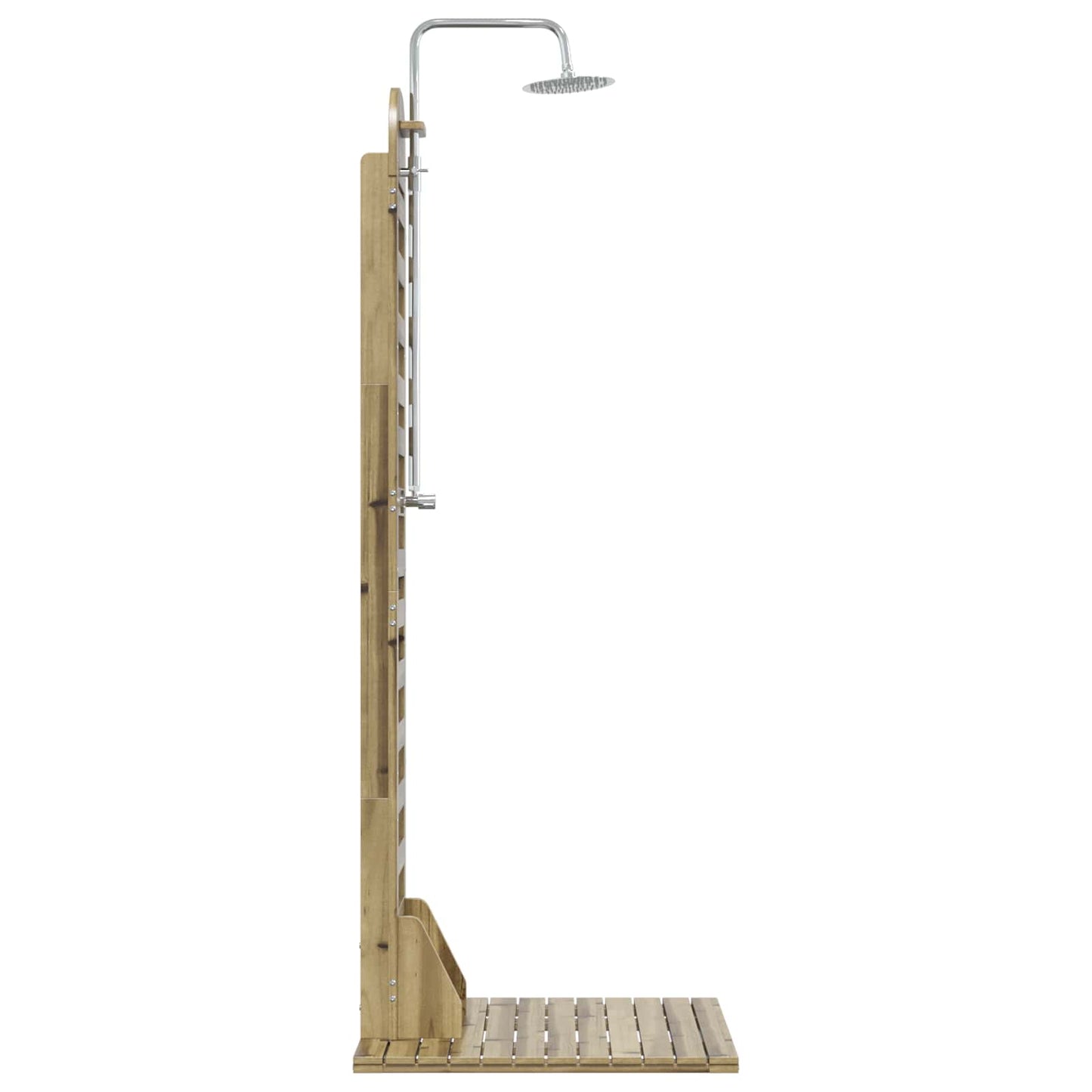 Outdoor Shower 223 cm Impregnated Pine Wood and Stainless Steel