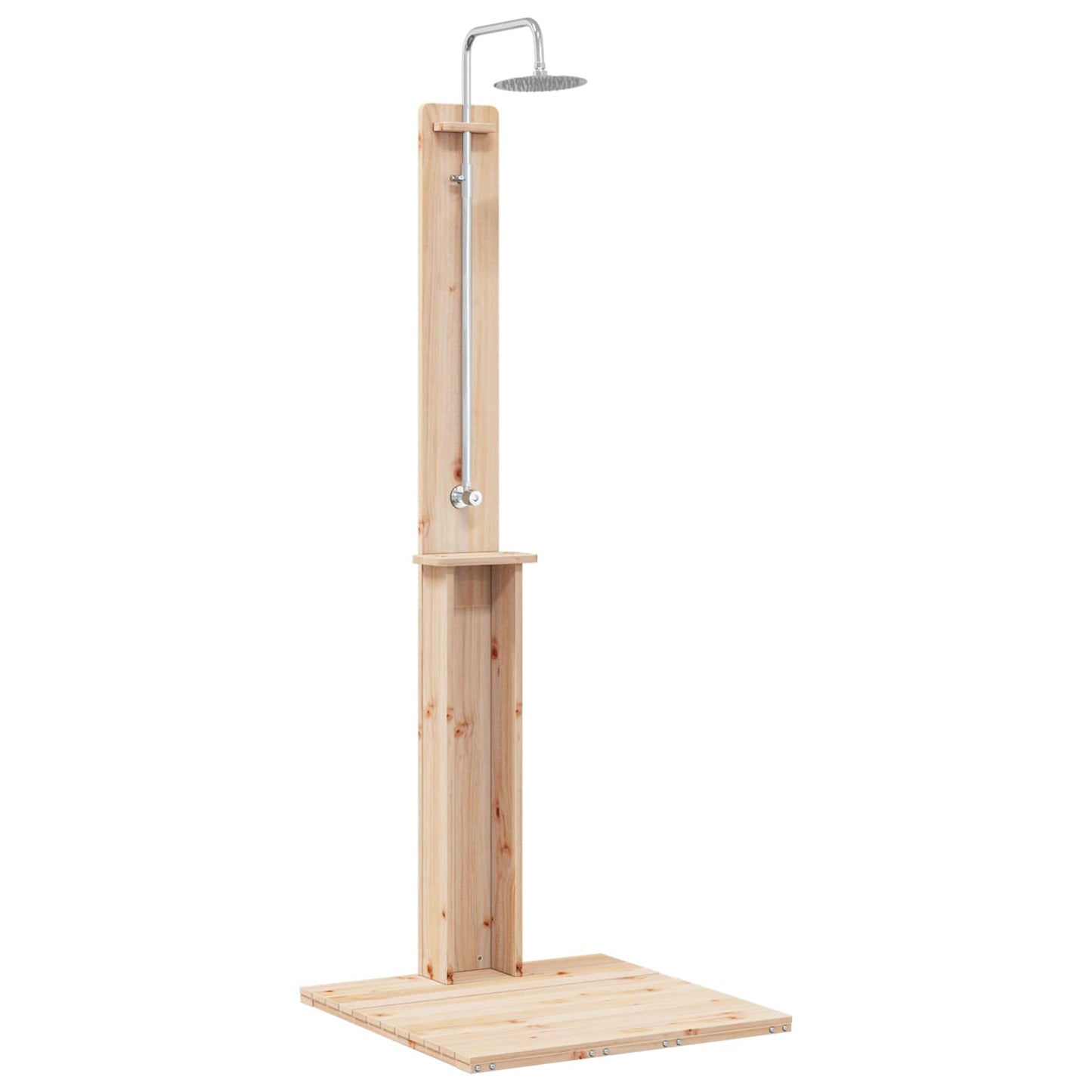 Outdoor Shower 206 cm Solid Pine Wood and Stainless Steel