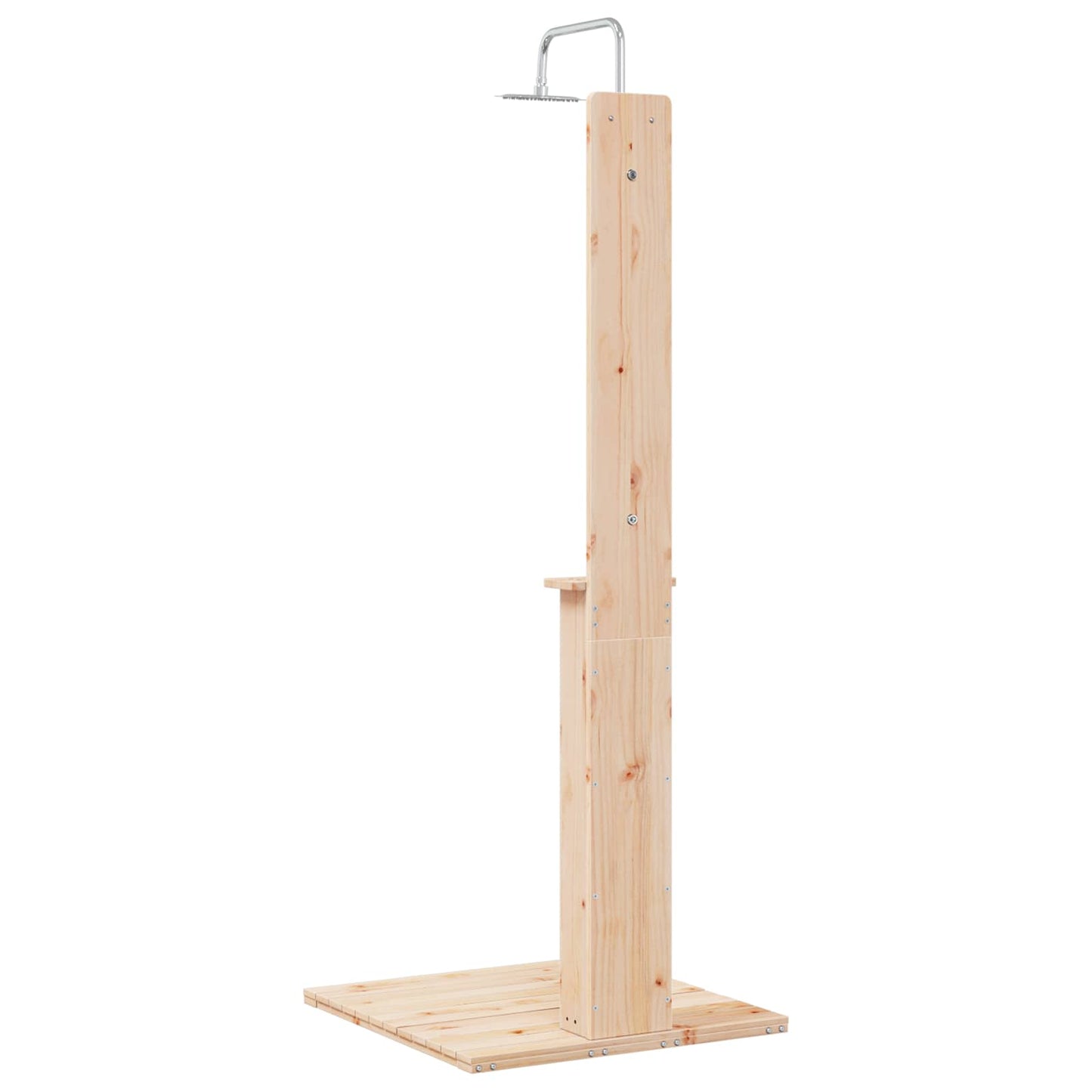 Outdoor Shower 206 cm Solid Pine Wood and Stainless Steel