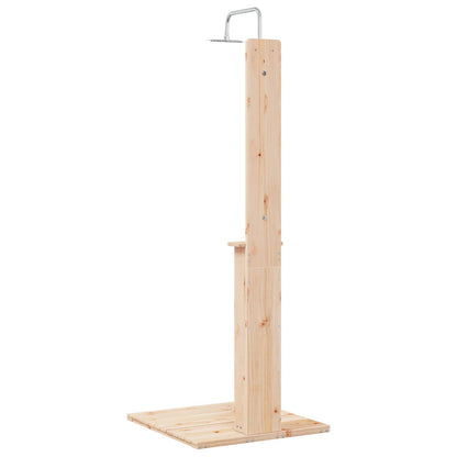 Outdoor Shower 206 cm Solid Pine Wood and Stainless Steel