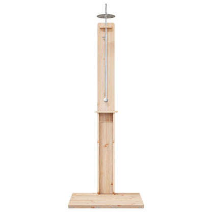 Outdoor Shower 206 cm Solid Pine Wood and Stainless Steel