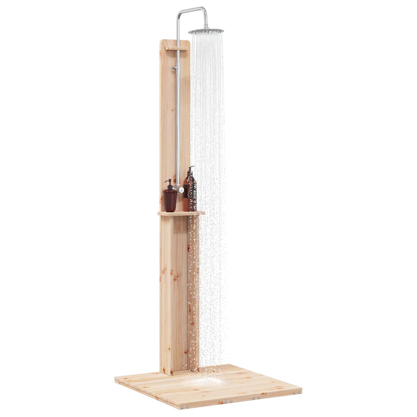 Outdoor Shower 206 cm Solid Pine Wood and Stainless Steel