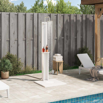 Outdoor Shower White 75 x 76 x 217 cm Solid Pine Wood