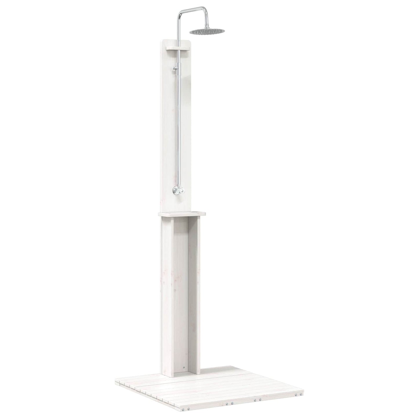 Outdoor Shower White 75 x 76 x 217 cm Solid Pine Wood